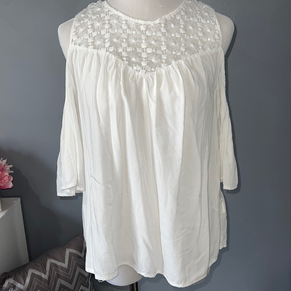 White off the shoulder shirt